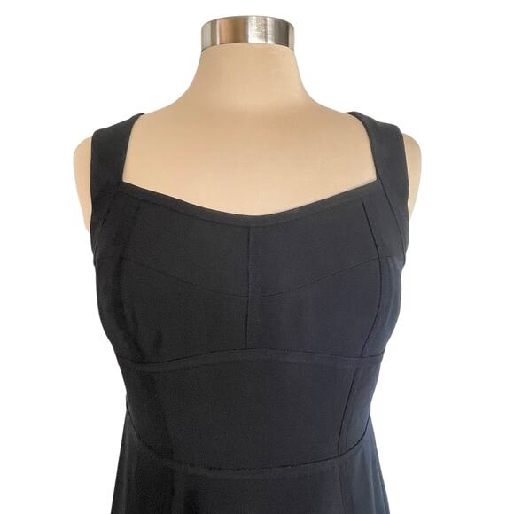 Ann Taylor Black Sleeveless Sheath Dress Sz 8 Petite Quiet Luxury Elegant - Picture 3 of 11